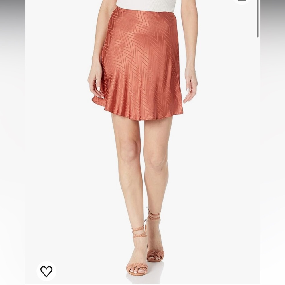 ASTR The Label Venus Mini Slip Skirt Size Small REVOLVE Rust Color NEW